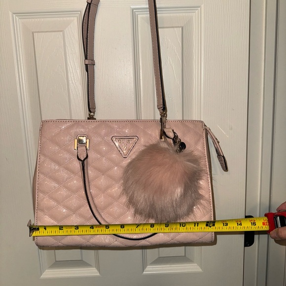 Pink Guess Satchel Purse with Crossbody Belt. - Picture 9 of 11
